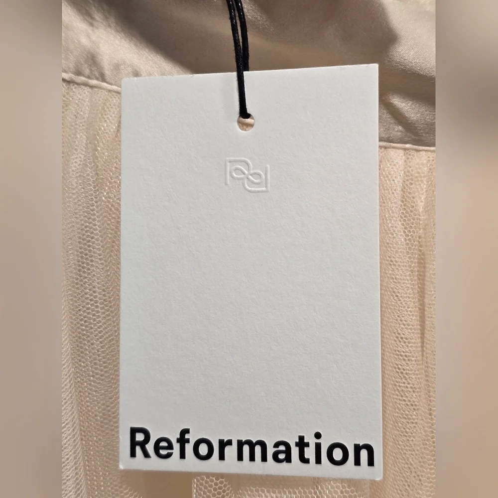 Reformation Prisca Elegant Cream Tulle Skirt Size M - Picture 12 of 17